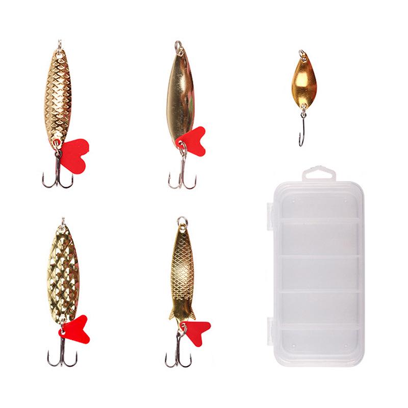 Набор блесен-спиннеров Ананас - Ящик для приманок с железной пластиной, 10 шт.