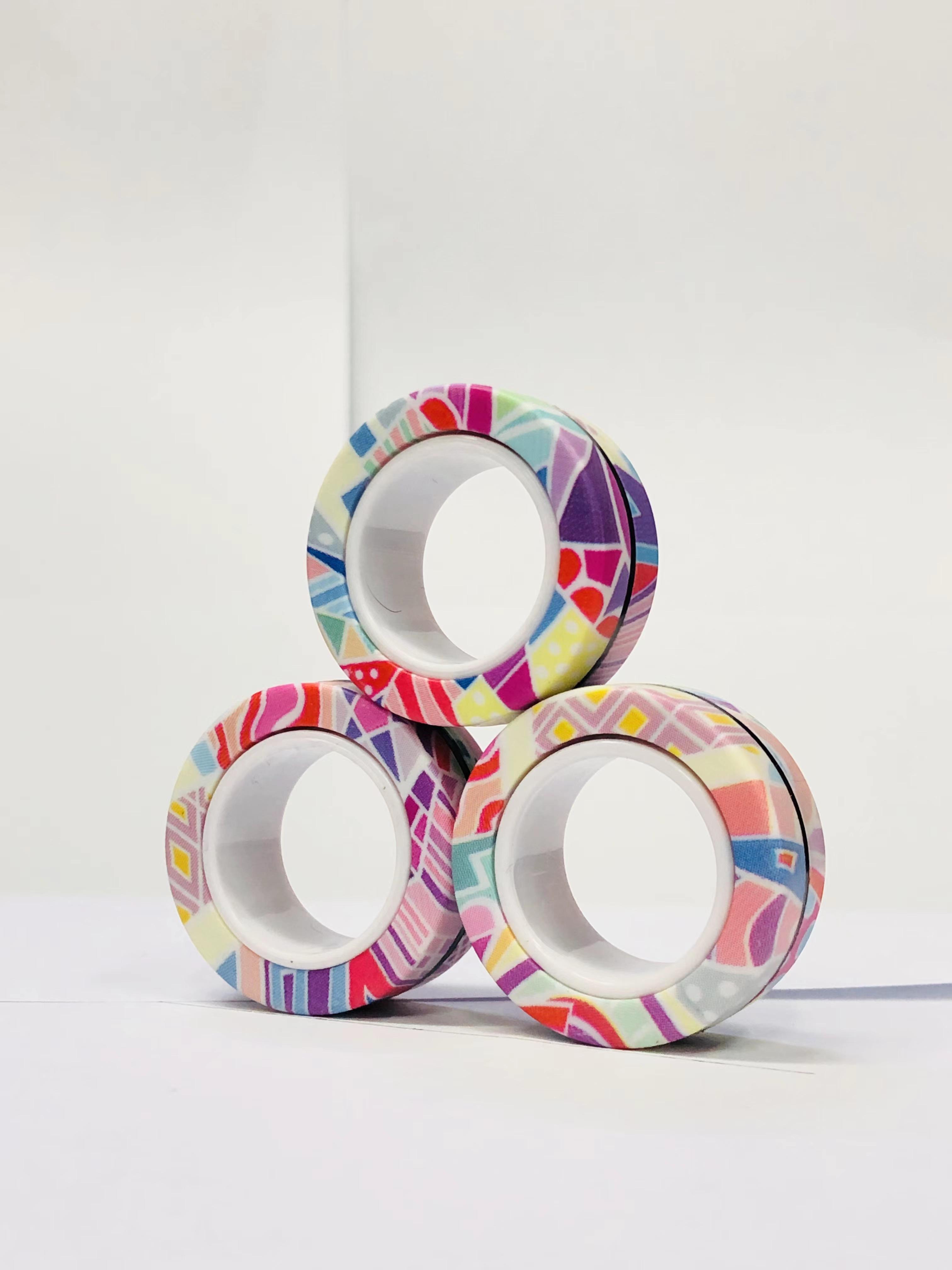 3 шт. Магнитные кольца на пальцы Разноцветный набор спиннеров для снятия стресса и тревоги